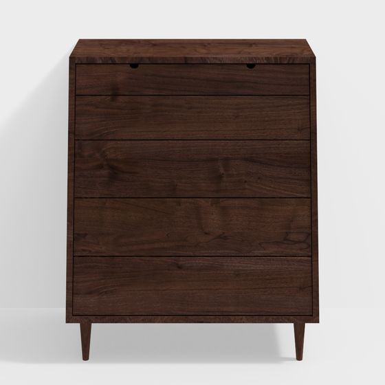 Minimalist Wooden Drawer Cabinet 3D model