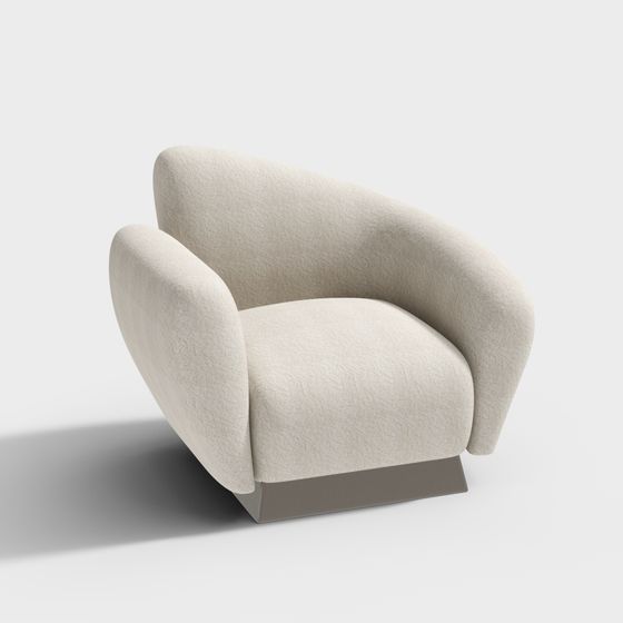 Elegant Curved Sofa 3D model for Modern Interiors