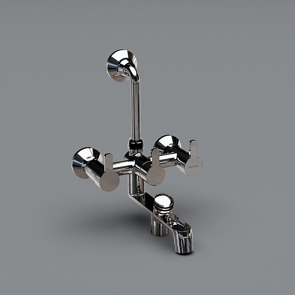 Elegant Low-Poly Shower Faucet 3D model