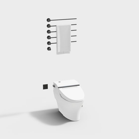 Minimalist Smart Toilet 3D model
