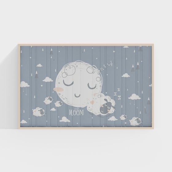 Dreamy Moon Low-Poly 3D Model