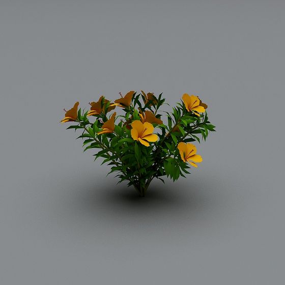Sunshine Flower Cluster 3D model