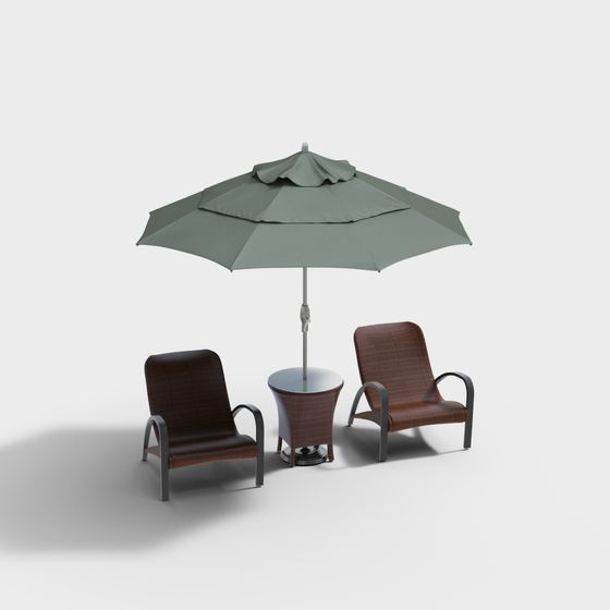 Elegant Outdoor Lounge Chair Set 3D model