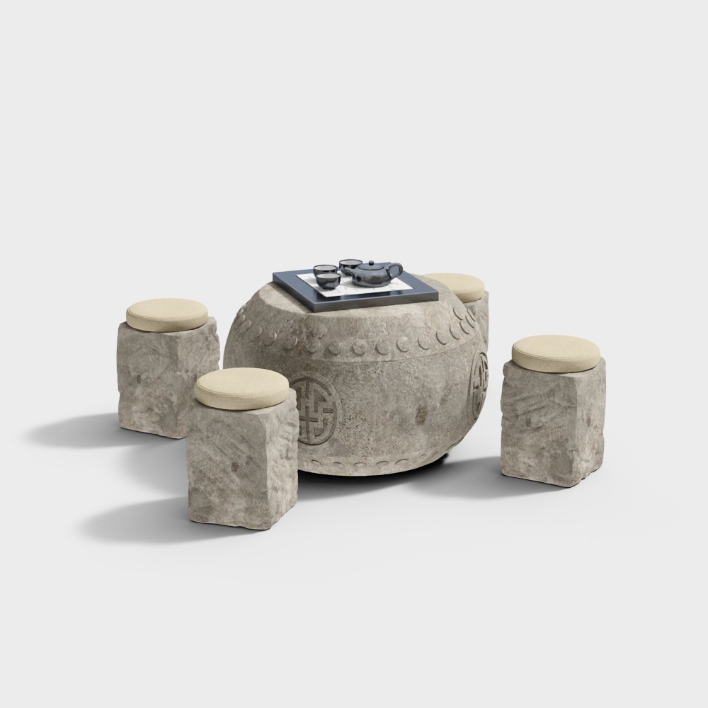 Nouvelle combinaison de tables et chaises d'extérieur de style chinois