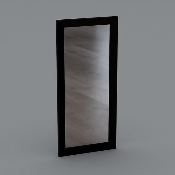 Elegant Black Mirror 3D model for Design Projects