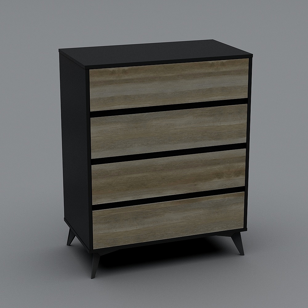 Elegant 4-Drawer Cabinet 3D Model