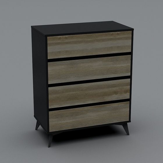 Elegant 4-Drawer Cabinet 3D Model