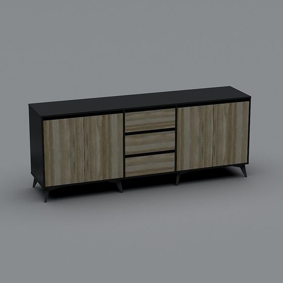 Elegant Minimalist TV Cabinet 3D model for Interior Design