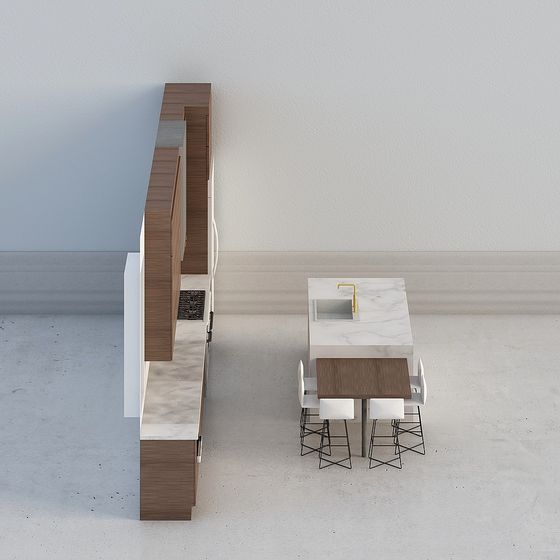 Modern Minimalist Kitchen 3D model