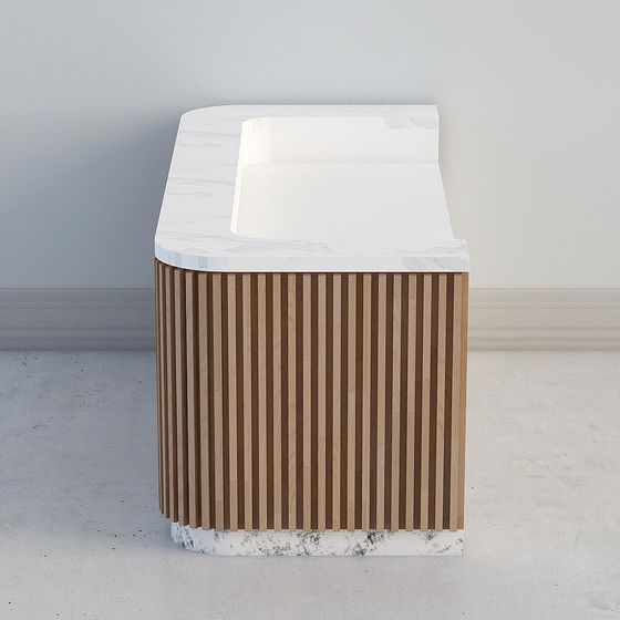 Urban Wooden Marble Side Table 3D model for Creative Projects