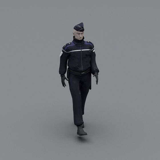 Urban Guardian Low Poly 3D Model for Creative Projects