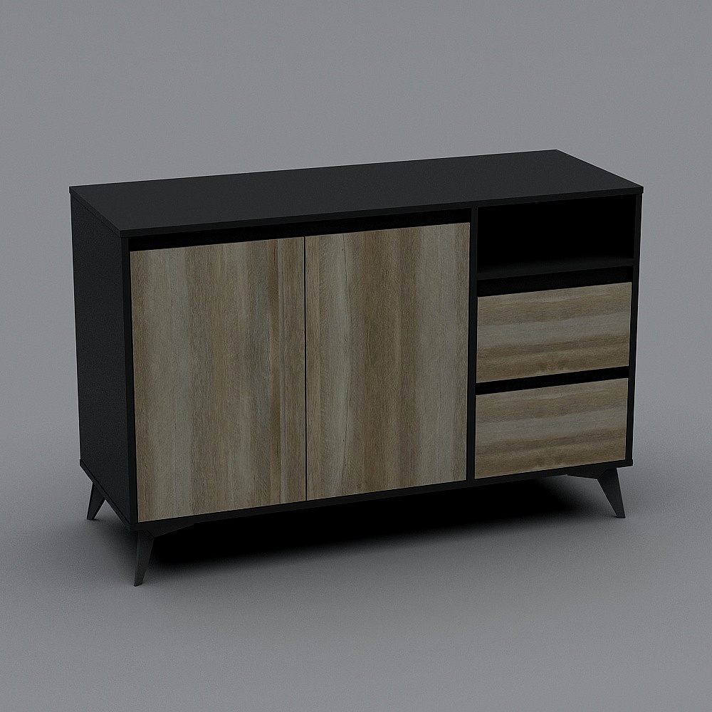 Stylish Polygonal Storage Cabinet 3D Model