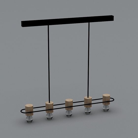 Elegant Hanging Light Fixture 3D model