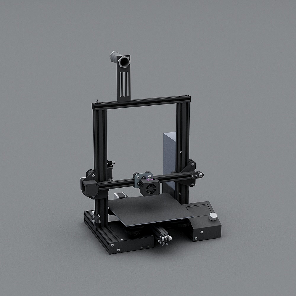 Low Poly 3D Printer Model for Creative Projects 3D model
