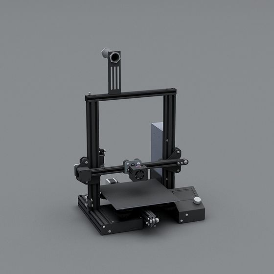 Low Poly 3D Printer Model for Creative Projects 3D model