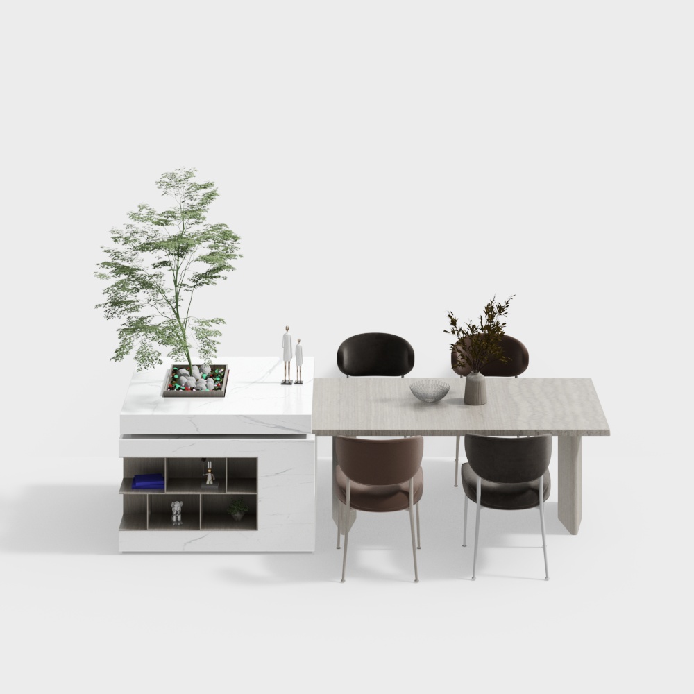 Urban Living Room 3D Model – Modern Minimalist Design