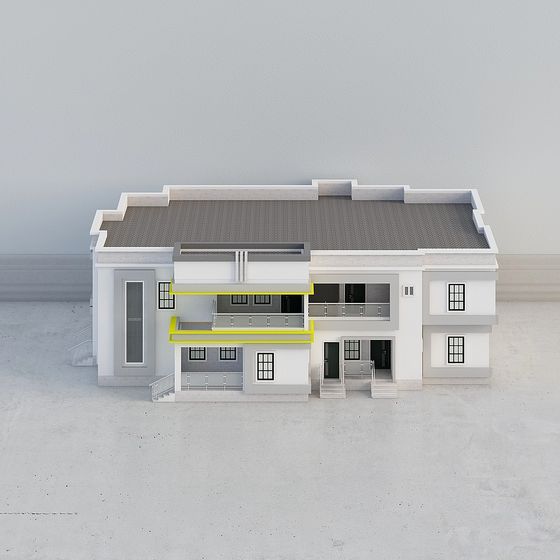 Unique Low-Polygon Modern Building 3D model