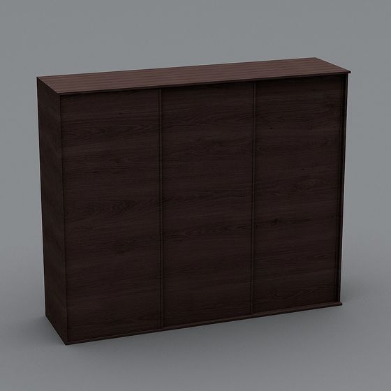 Wooden Sliding Door Cabinet 3D model
