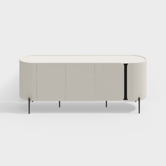 Elegant Oval Side Table 3D model for Modern Interiors