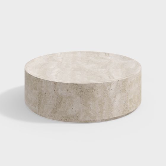 Minimalist Concrete Round Table 3D model