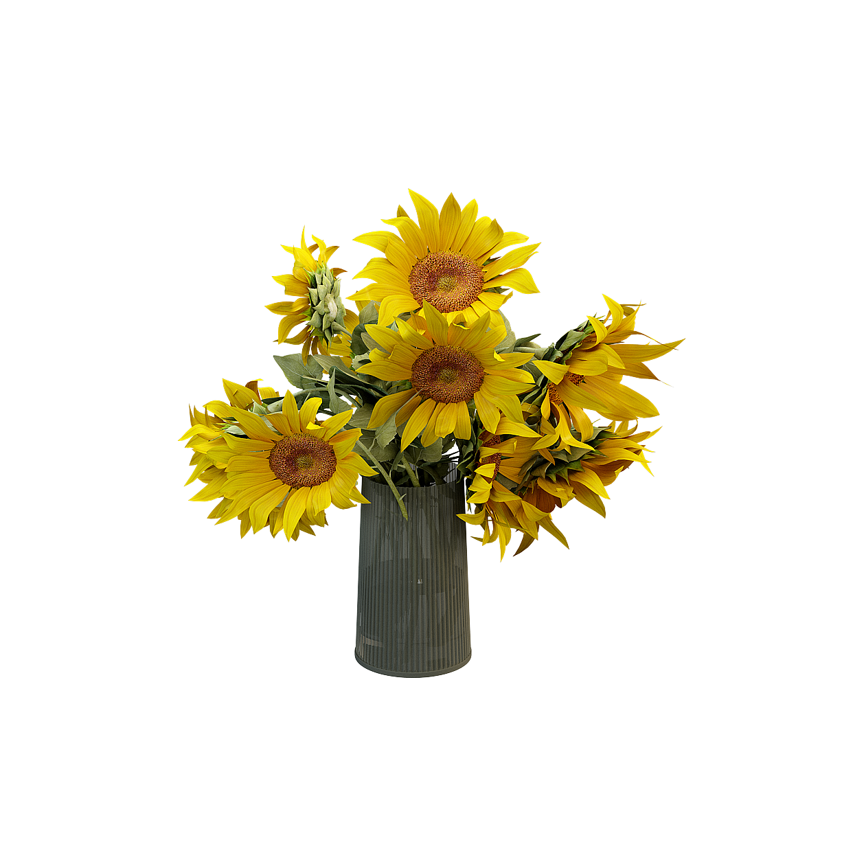 Golden Hope: Sunflower 3D Model – Low Poly Floral Design