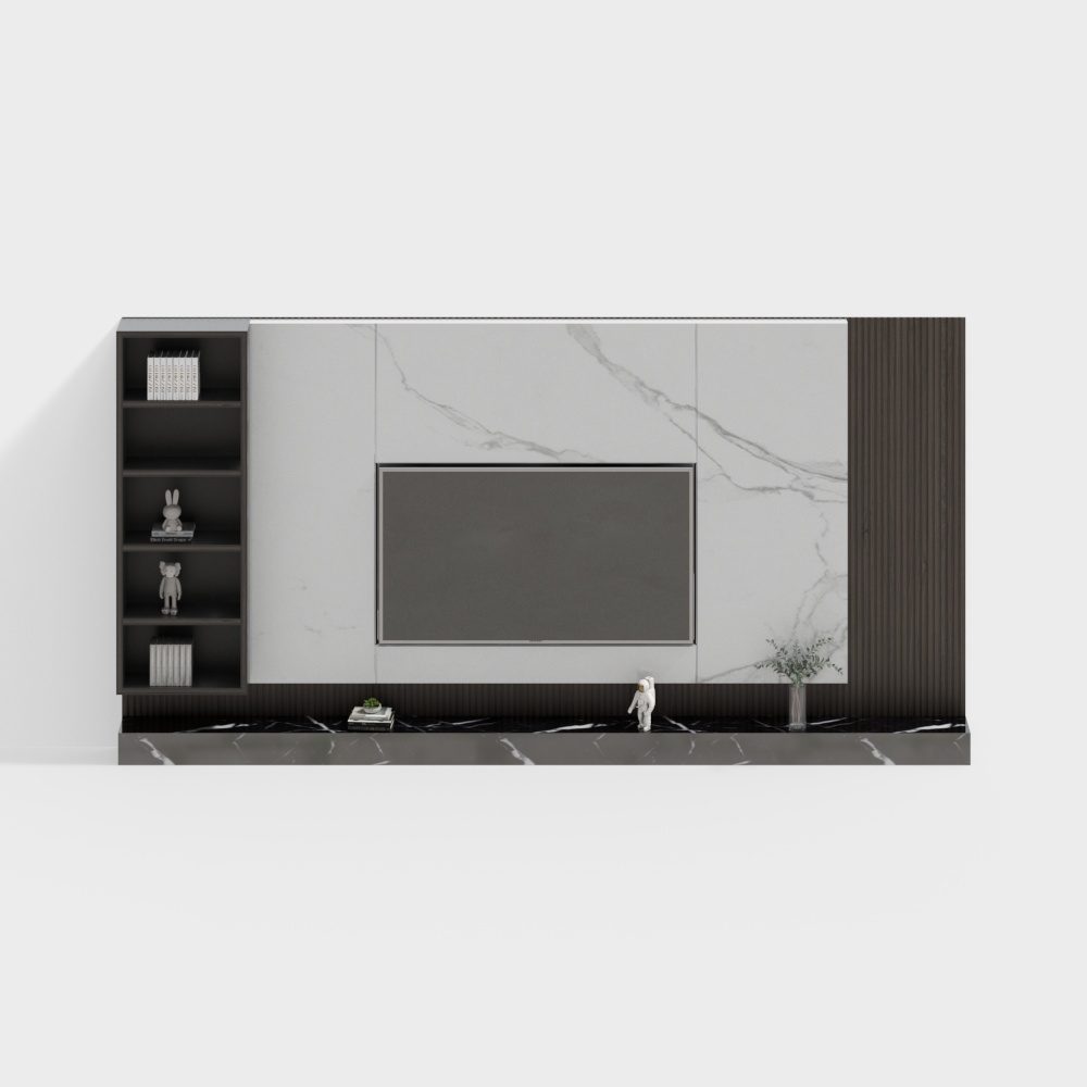 Ánh sáng sang trọng đá phiến nền tường TV