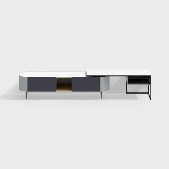 Sleek Marble TV Cabinet 3D model