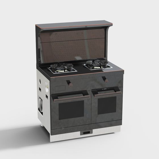 Sleek Modern Kitchen Stove 3D model