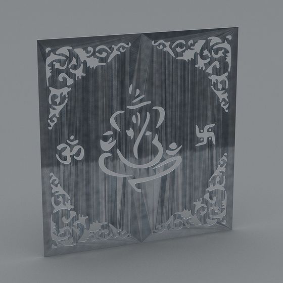 Ganesha Relief 3D model - Unique Low Poly Design