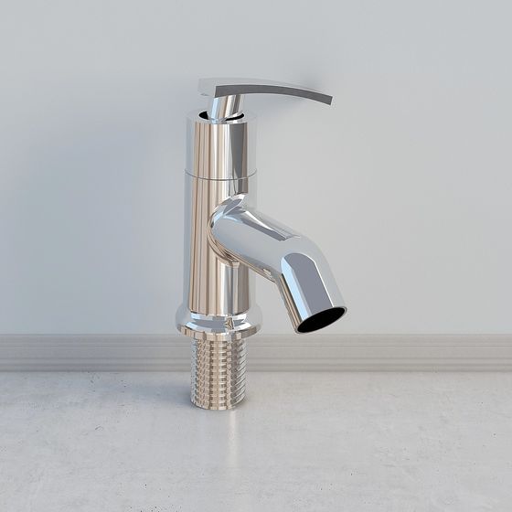 Contemporary Low-Poly Faucet 3D model for Bath Designs