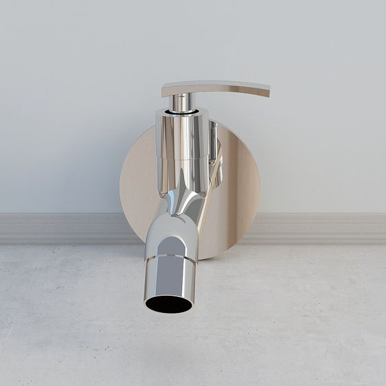 Sleek Low-Poly Faucet 3D Model Design