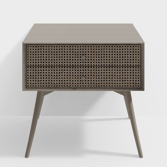 Elegant Mid-Century Bedside Table 3D model