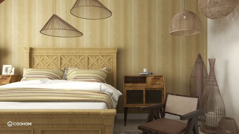 Warm and Inviting Natural Wood Bedroom Design