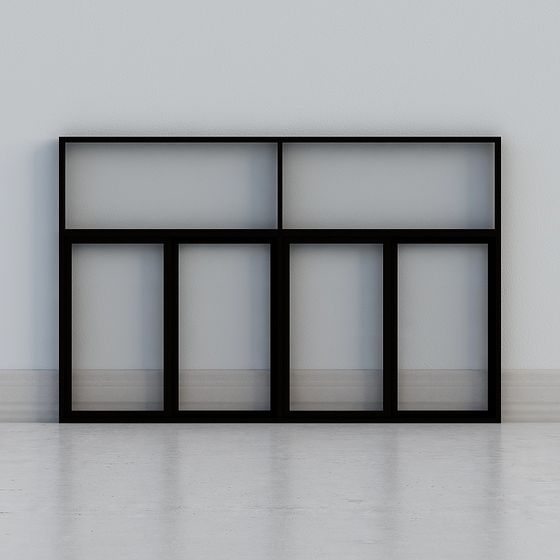Modern Black Sliding Window 3D Model