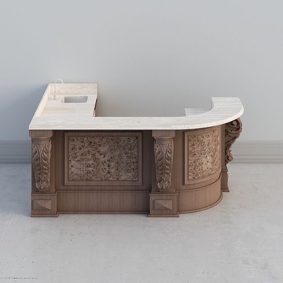 Elegant Reception Desk 3D model