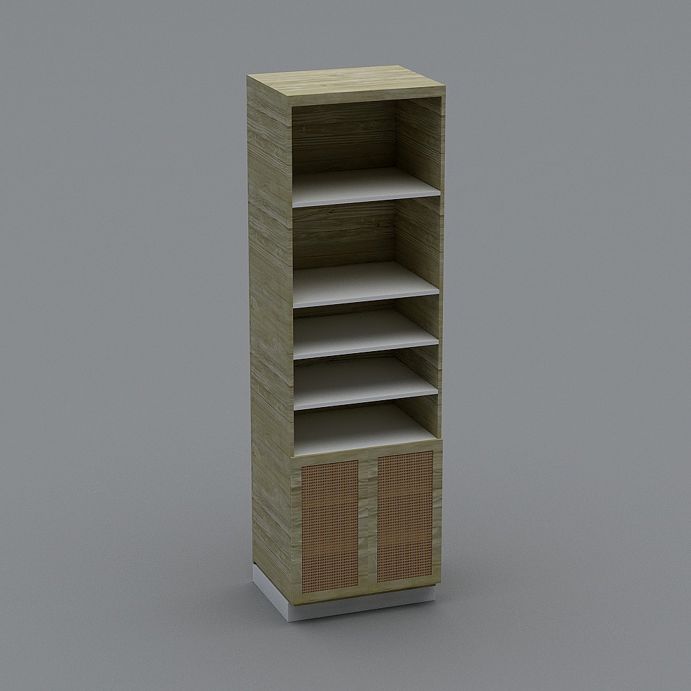 Elegant Wood Grain Bookshelf 3D model