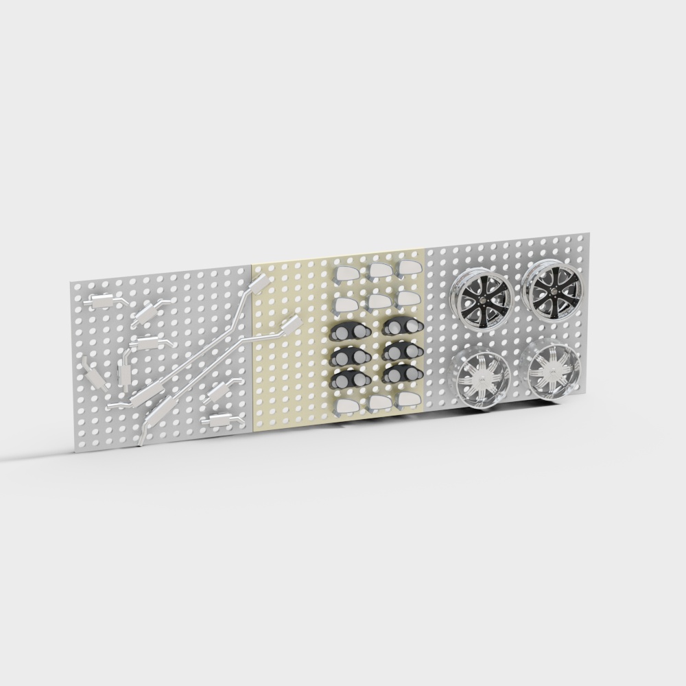 Pegboard Workshop 3D Model – Industrial Style Pegboard