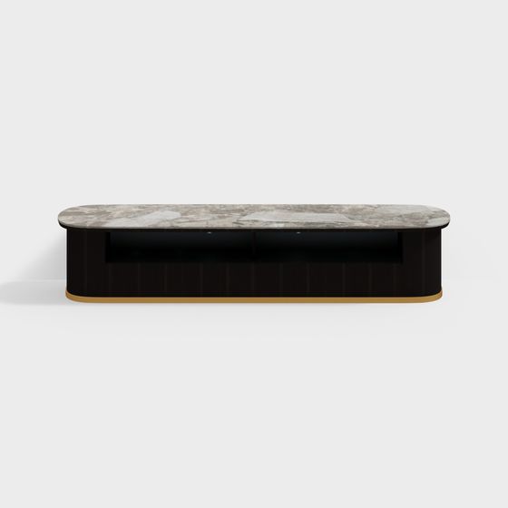 Stylish Minimalist Marble TV Stand 3D model