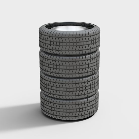 Realistic Low-Poly Tire 3D model
