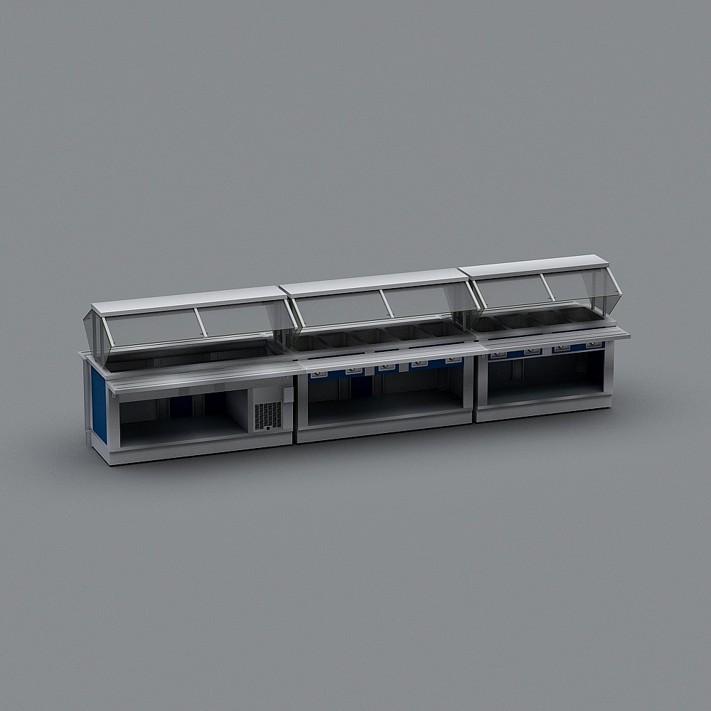 Futuristic Kitchen Display Cabinet 3D model