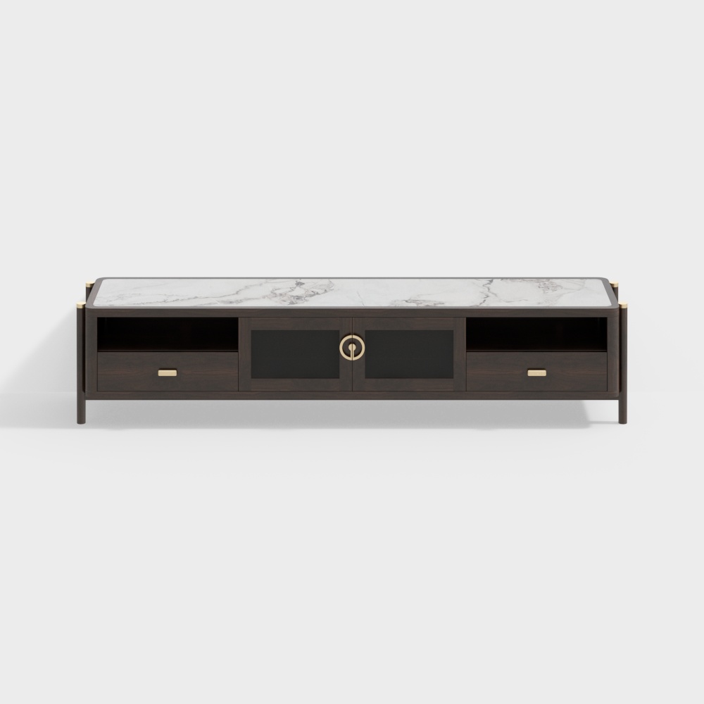 M-02 TV cabinet black walnut
