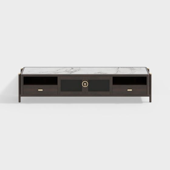 Elegant Low-Poly TV Stand 3D model for Modern Interiors