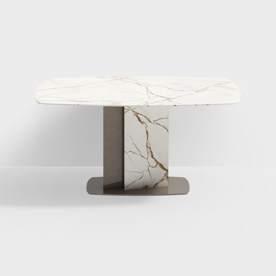 Minimalist Marble Dining Table 3D model