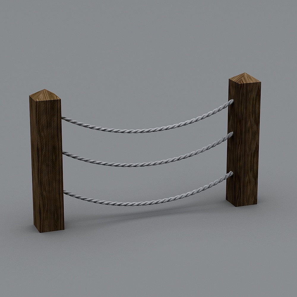 Wooden Barrier 3D model