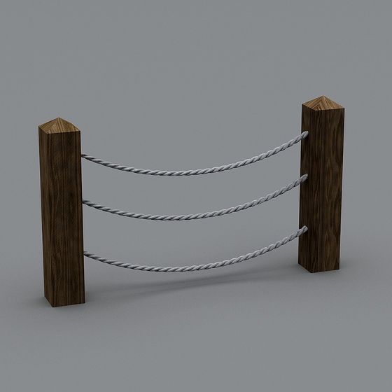 Wooden Barrier 3D model