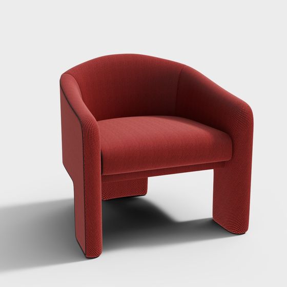 Stunning Red Chair 3D model for Modern Design
