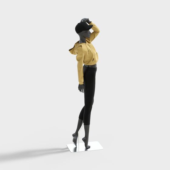 Stylish Low-Poly 3D Model of a Street Fashion Model