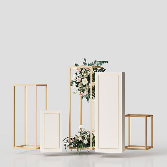 Stylish Gold-Trimmed 3D Model for Creative Projects