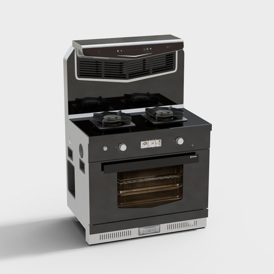 Sleek Gas Stove 3D model for Modern Kitchens