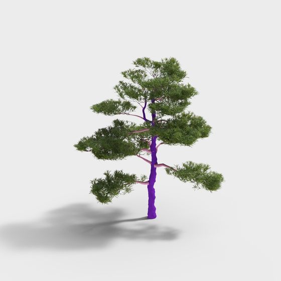 Stylish Low-Poly 3D Tree Model for Designers